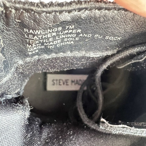 Steve Madden Rawlings Size 7 Black Leather Suede Booties Ankle Boots - Picture 10 of 12